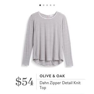 Stitch Fix Olive & Oak Dahn Zipper Knit Top EUC